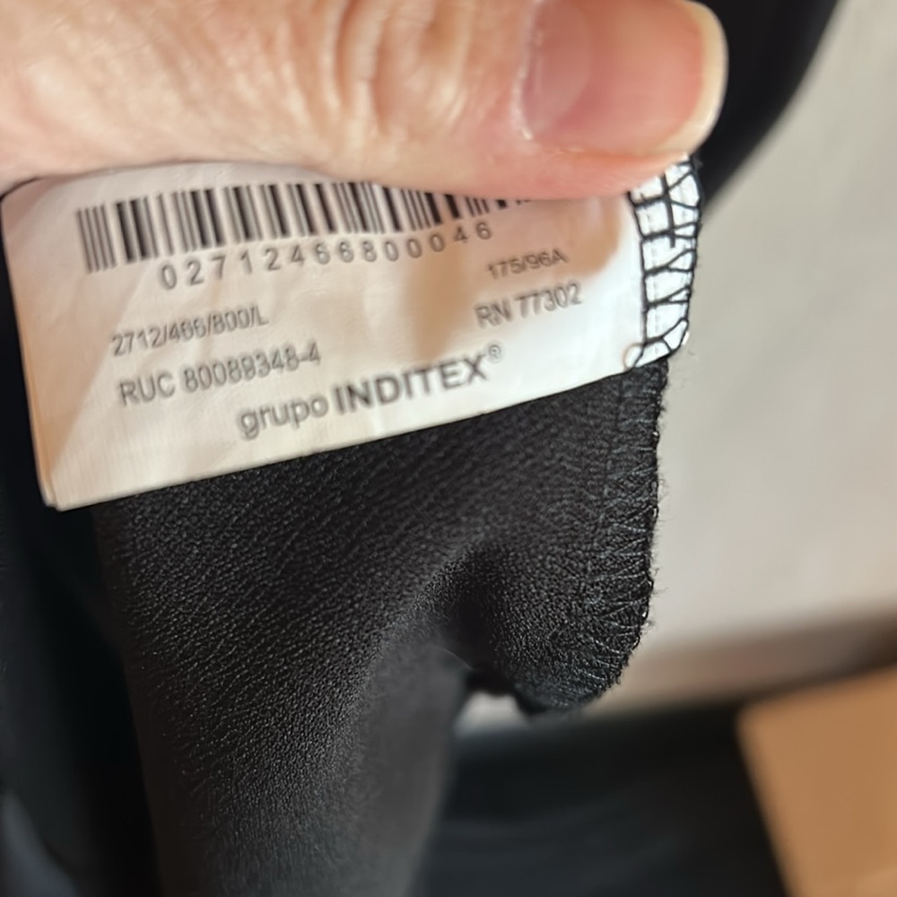 Zara Black Midi Dress with V-Neck size Large - Picture 3 of 6